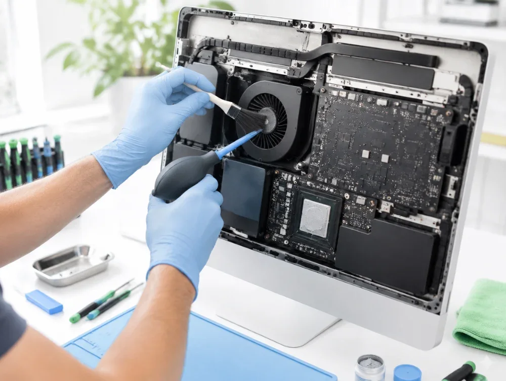 Čistenie a nová teplovodivá pasta iMac 21,5 (Intel)